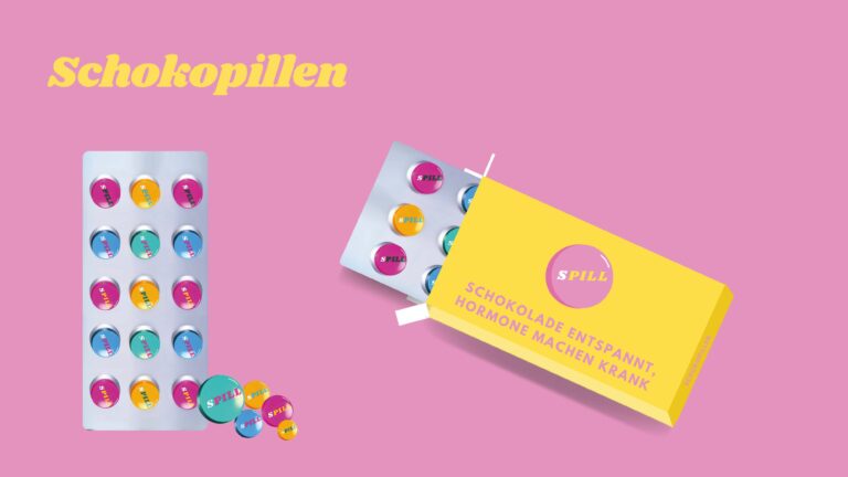 Packung mit Schokopillen